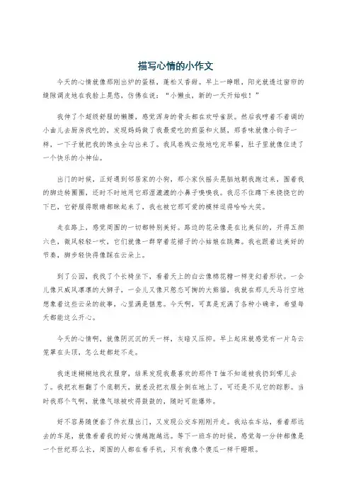描写心情的小作文