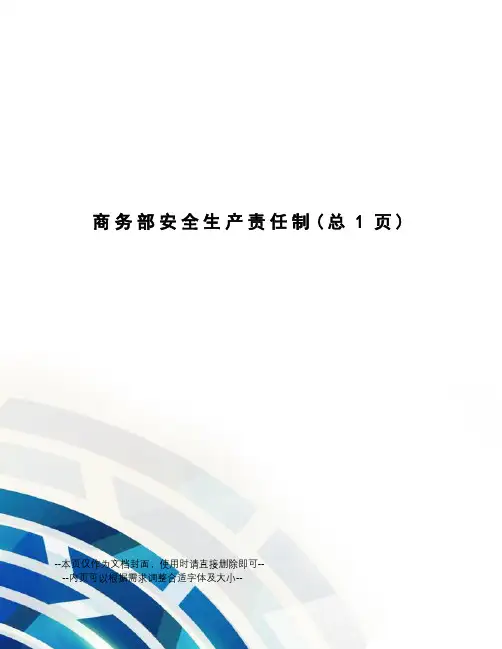 商务部安全生产责任制