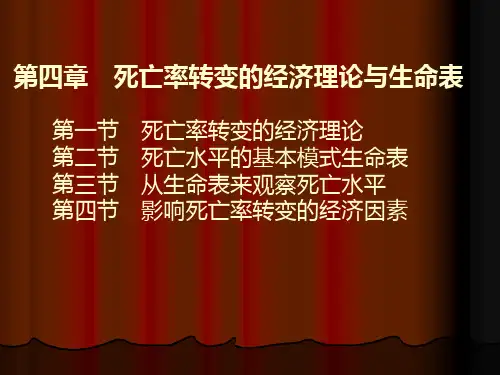 人口经济学第四章 死亡率的经济理论与生命表