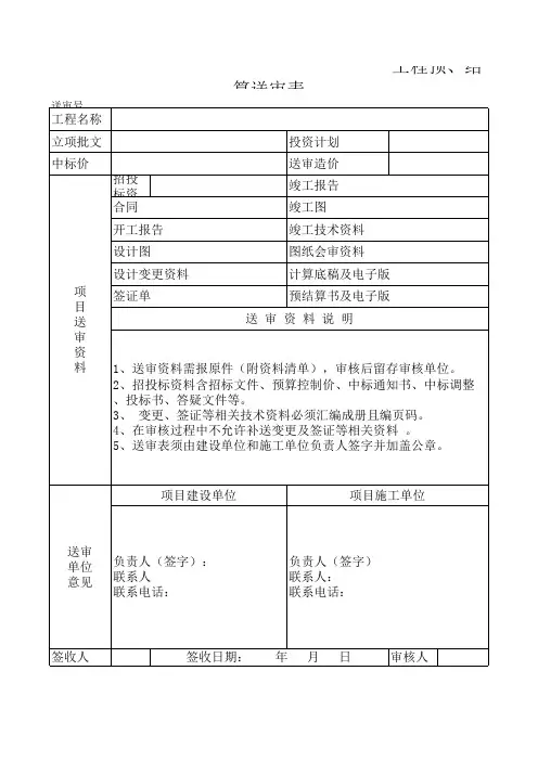审计送审表