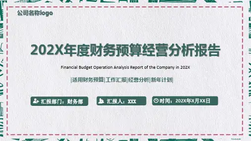 年度公司财务预算经营分析报告课程PPT课件