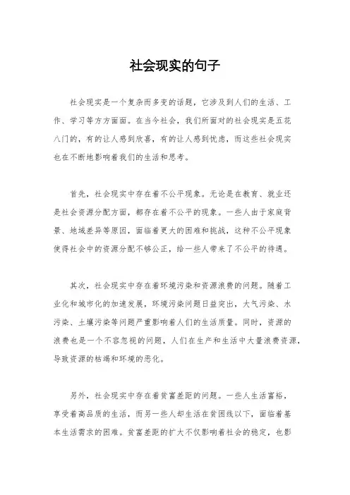 社会现实的句子