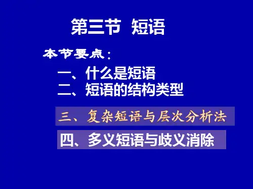 现代汉语短语层次划分汇总