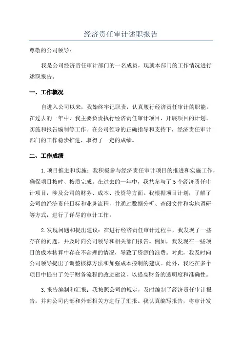 经济责任审计述职报告