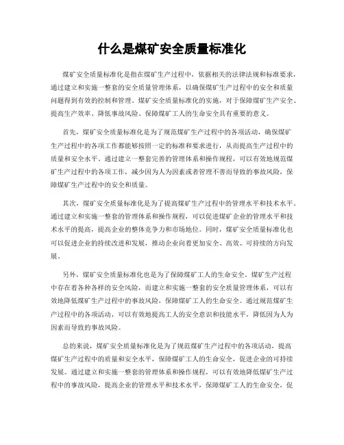什么是煤矿安全质量标准化
