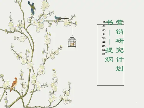 营销研究计划书(提纲)