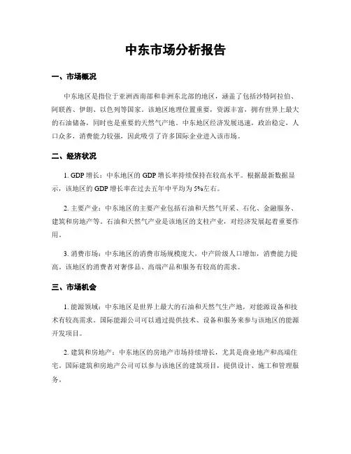 中东市场分析报告