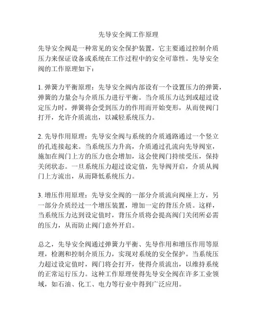 先导安全阀工作原理