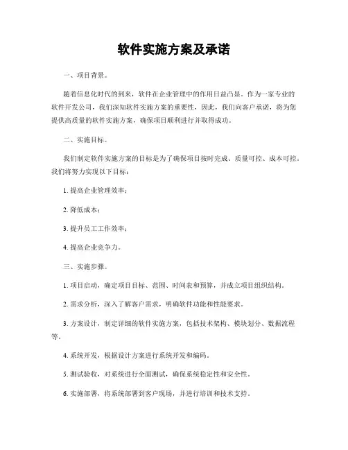 软件实施方案及承诺
