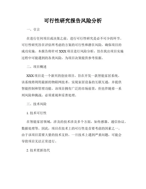可行性研究报告风险分析