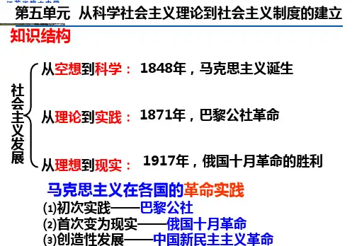 高中历史必修一《专题八解放人类的阳光大道一马克思主义的诞生》877