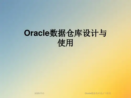 Oracle数据仓库设计与使用
