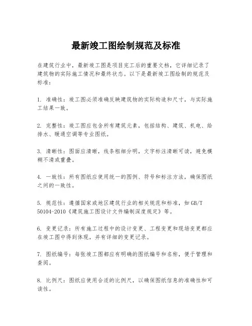 最新竣工图绘制规范及标准