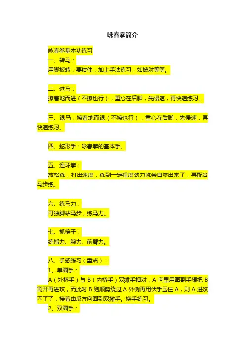 咏春拳简介
