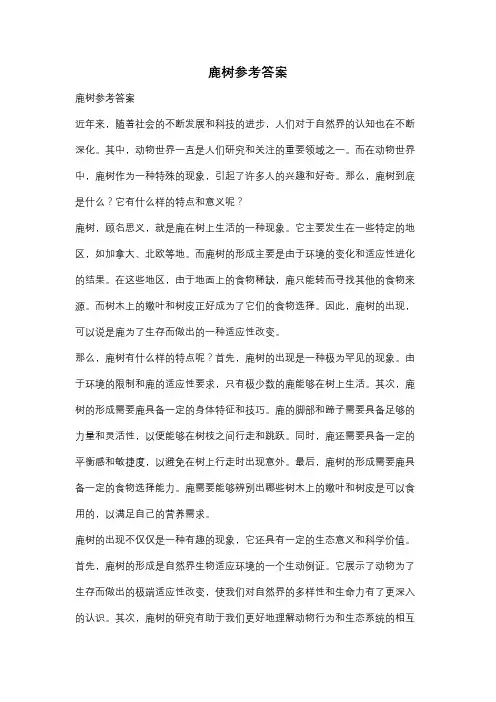 鹿树参考答案