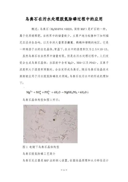 鸟粪石在污水处理脱氮除磷过程中的应用