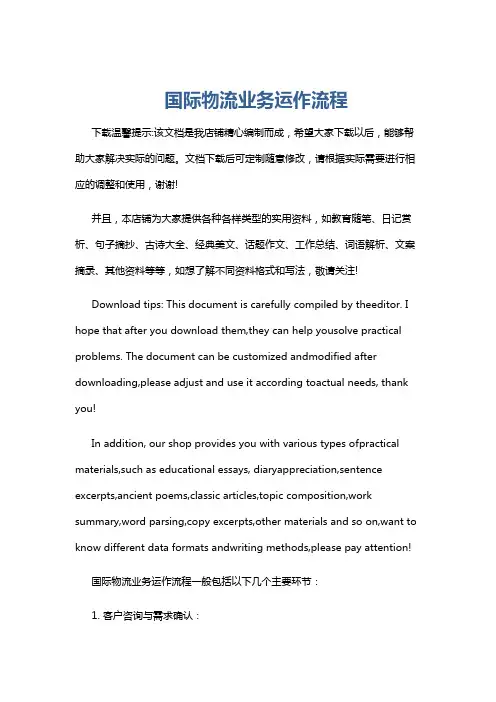 国际物流业务运作流程
