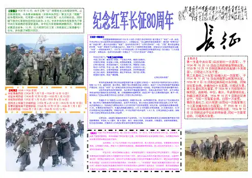 2016纪念红军长征胜利80周年电子手抄报 红军长征电子小报