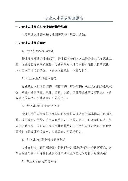 专业人才需求调查报告