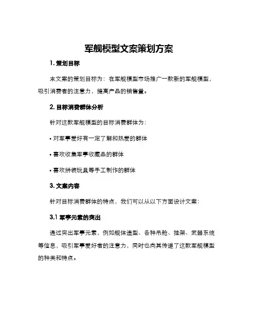 军舰模型文案策划方案