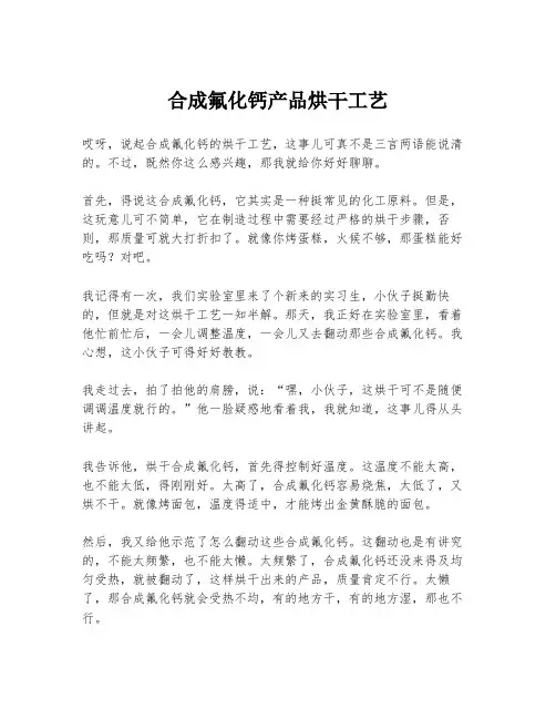 合成氟化钙产品烘干工艺