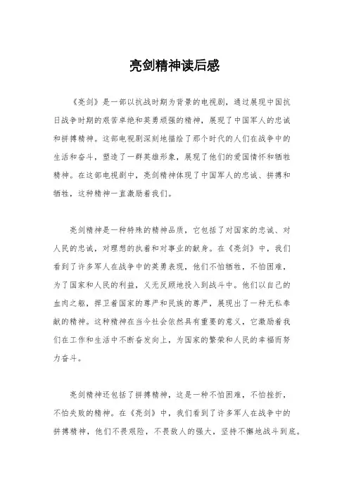 亮剑精神读后感