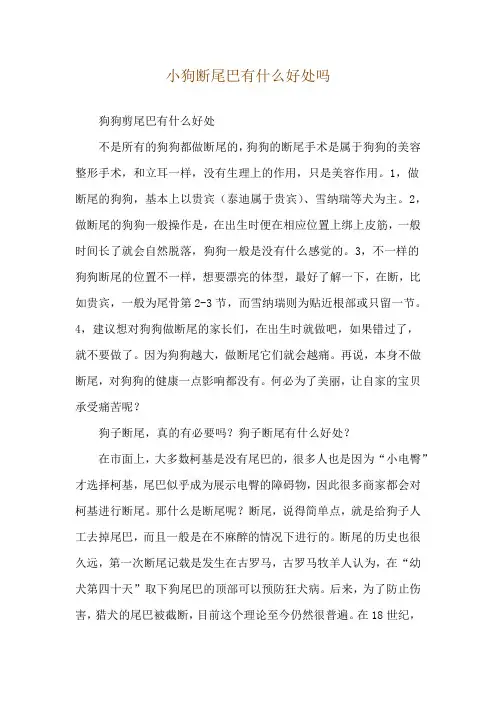 小狗断尾巴有什么好处吗