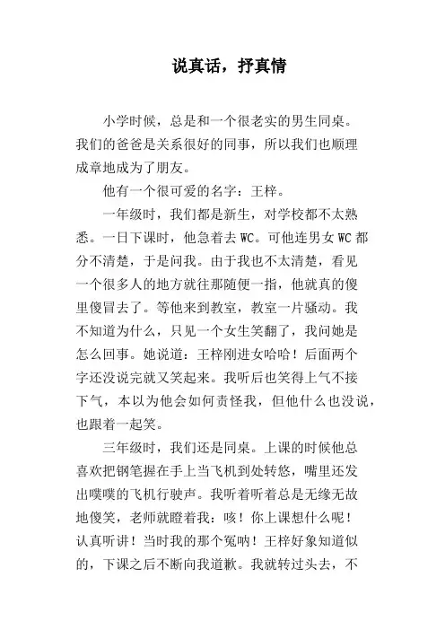 说真话,抒真情