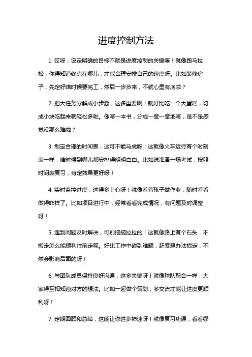 进度控制方法