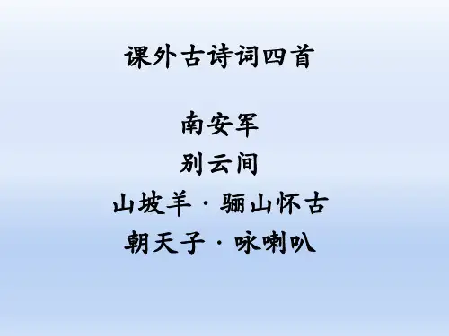九下【课外古诗词诵读】 南安军、别云间、山坡羊、朝天子