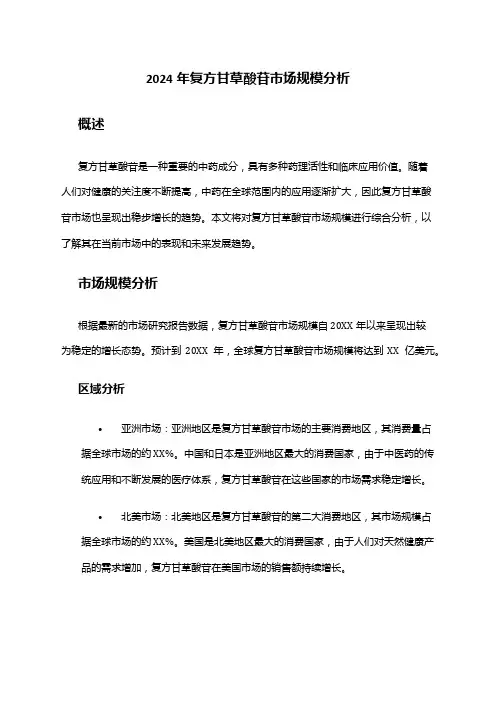 2024年复方甘草酸苷市场规模分析
