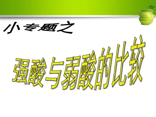 强酸与弱酸的比较