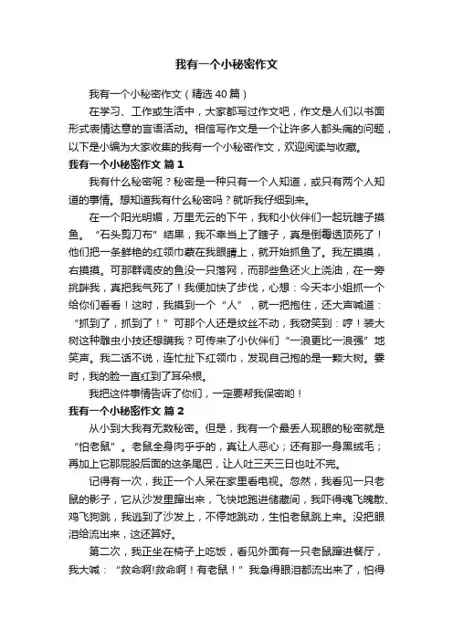 我有一个小秘密作文（精选40篇）