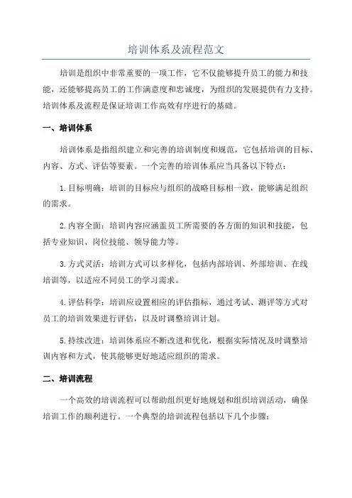 培训体系及流程范文