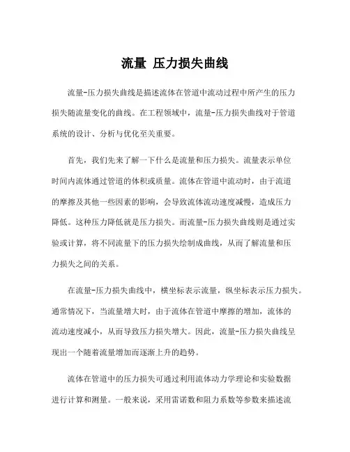 流量 压力损失曲线