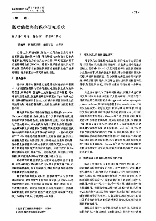 肠功能损害的保护研究现状