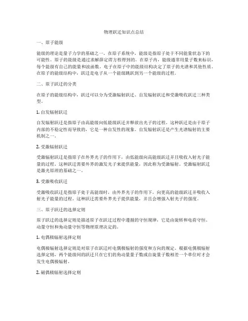 物理跃迁知识点总结