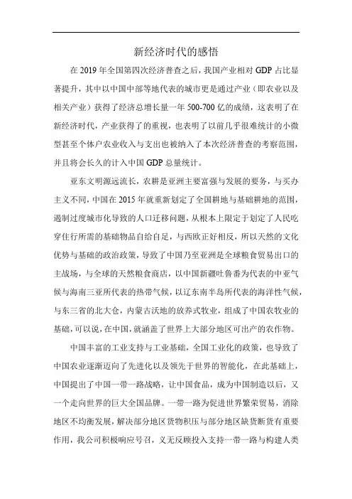 新经济时代的感悟