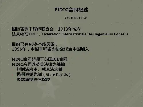 FIDIC施工合同解读及案例