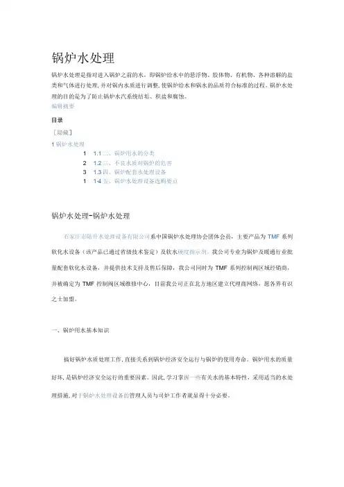 锅炉水处理