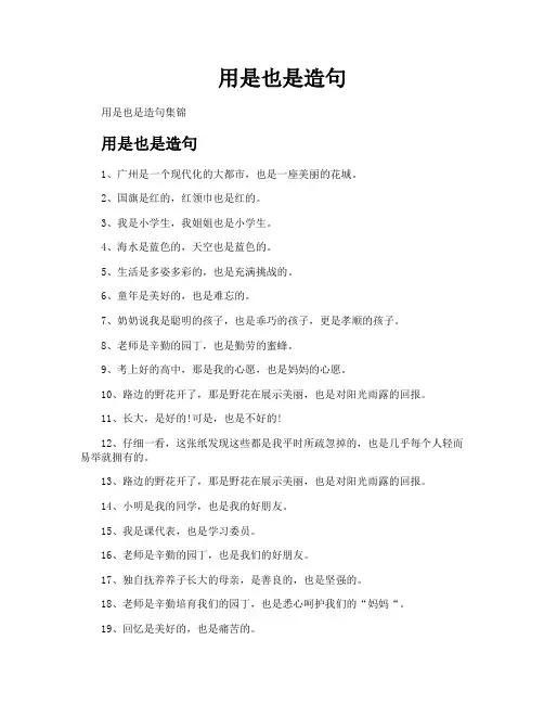 用是也是造句
