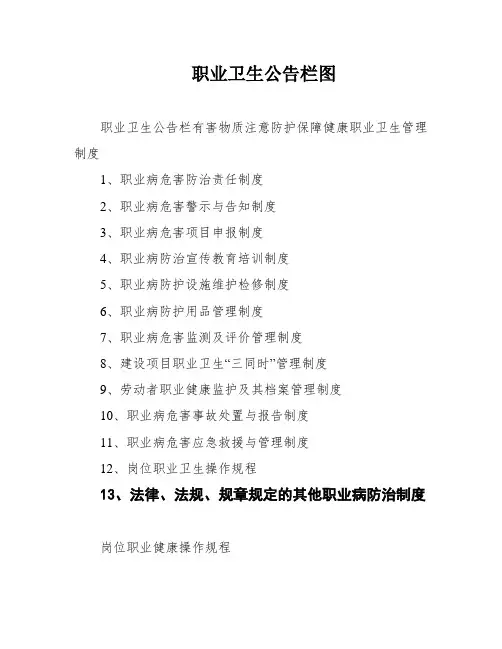 职业卫生公告栏图