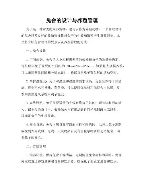 兔舍的设计与养殖管理