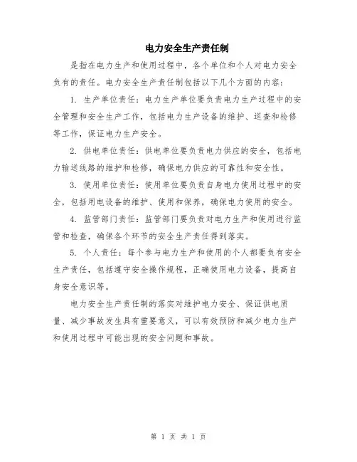 电力安全生产责任制