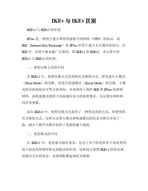 IKEv与IKEv区别