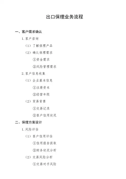 出口保理业务流程