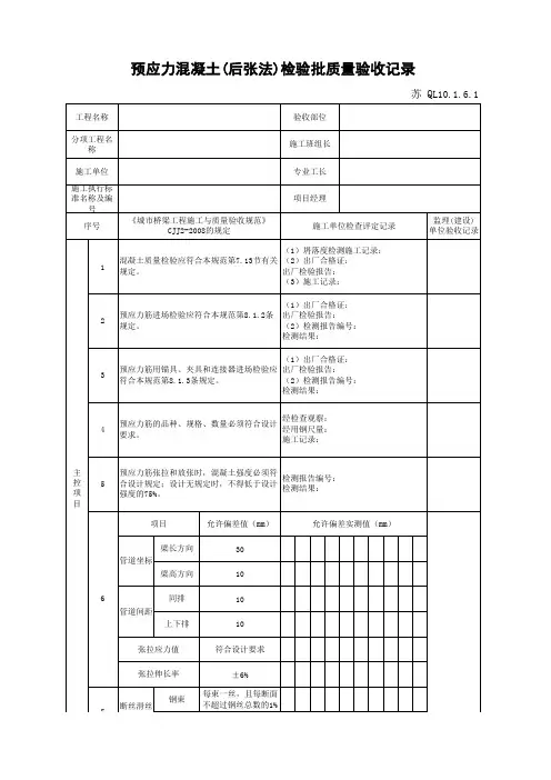 江苏省建设工程质监0190910六版表格文件QL10.1.6.1
