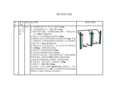 器材采购计划表