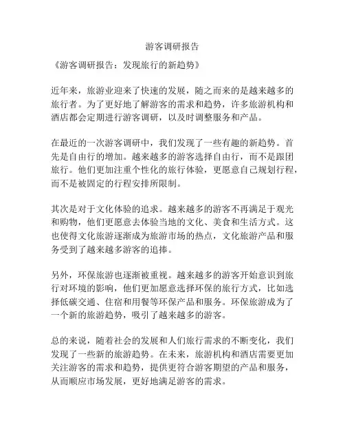 游客调研报告
