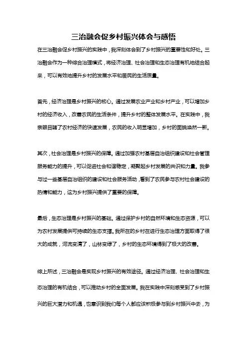 三治融会促乡村振兴体会与感悟